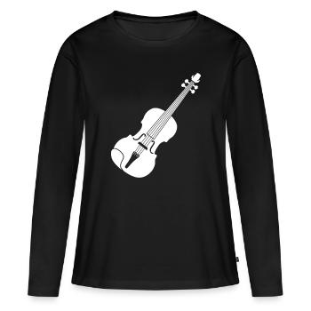 Violon violon - T-shirt manches longues Premium bio Femme - noir - Devant - Julia (174cm)