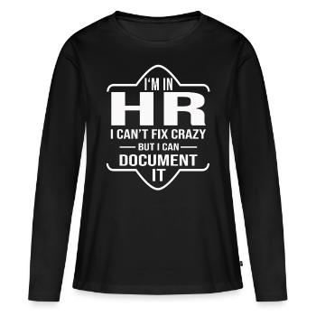 Human Resources HR Manager Personalabteilung - Frauen Premium Bio Langarmshirt - Schwarz - Vorne - Julia (174cm)