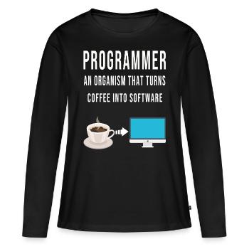 Programmierer Code Computer Softwareentwickler - Frauen Premium Bio Langarmshirt - Schwarz - Vorne - Julia (174cm)