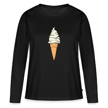 la glace - T-shirt manches longues Premium bio Femme - noir - Devant - Julia (174cm)