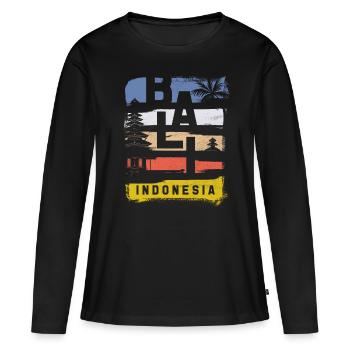 Bali - T-shirt manches longues Premium bio Femme - noir - Devant - Julia (174cm)
