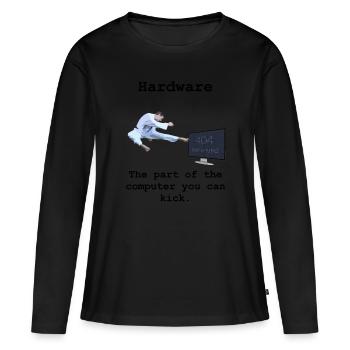 Programming Programmierer Informatik Hardware - Frauen Premium Bio Langarmshirt - Schwarz - Vorne - Julia (174cm)