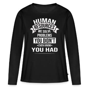 HR Manager Personalabteilung Human Resources - Frauen Premium Bio Langarmshirt - Schwarz - Vorne - Julia (174cm)