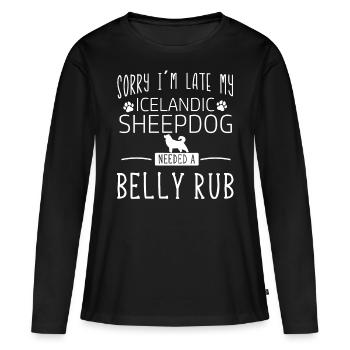 Amoureux des chiens Chiens Spitz islandais Chien islandais - T-shirt manches longues Premium bio Femme - noir - Devant - Julia (174cm)