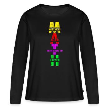 Professeur de mathématiques calcul maths professeur de mathématiques - T-shirt manches longues Premium bio Femme - noir - Devant - Julia (174cm)