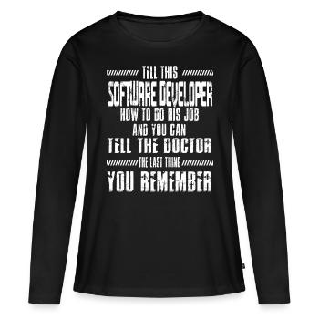 Computer Software Developer Code Programming - Women's Premium Organic Long Sleeve Shirt - black - Front - Julia (174cm)