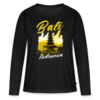 Bali - T-shirt manches longues Premium bio Femme - noir - Devant - Julia (174cm)