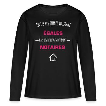 Meilleures femmes notaires - notaire - T-shirt manches longues Premium bio Femme - noir - Devant - Julia (174cm)