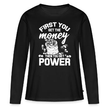 argent - T-shirt manches longues Premium bio Femme - noir - Devant - Julia (174cm)