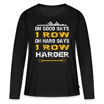 Aviron bateau à rames pagayer avirons sports nautiques rameurs - T-shirt manches longues Premium bio Femme - noir - Devant - Julia (174cm)