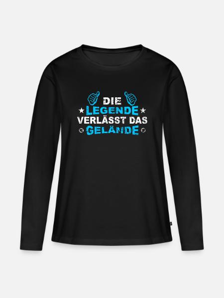 Die Legende verlässt das Gelände - Frauen Premium Bio Langarmshirt - Schwarz