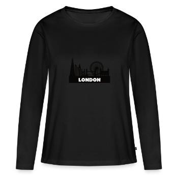 Toits de Londres - T-shirt manches longues Premium bio Femme - noir - Devant - Julia (174cm)