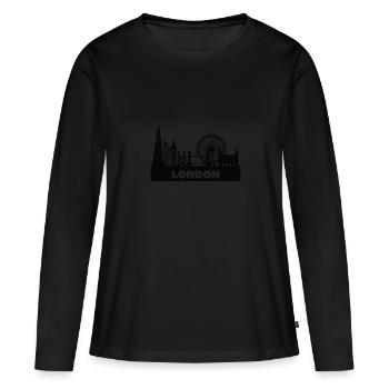 Toits de Londres - T-shirt manches longues Premium bio Femme - noir - Devant - Julia (174cm)