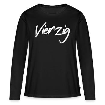 40 Vierzig - Frauen Premium Bio Langarmshirt - Schwarz - Vorne - Julia (174cm)