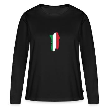 Sardaigne - T-shirt manches longues Premium bio Femme - noir - Devant - Julia (174cm)