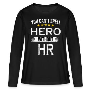 Human Resources Travailler HR Manager - T-shirt manches longues Premium bio Femme - noir - Devant - Julia (174cm)