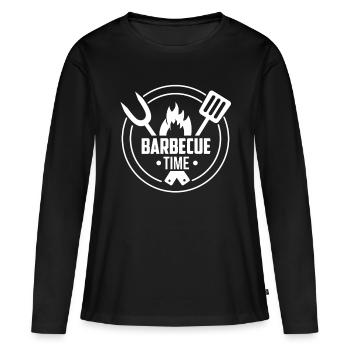 BBQ Time - Frauen Premium Bio Langarmshirt - Schwarz - Vorne - Julia (174cm)