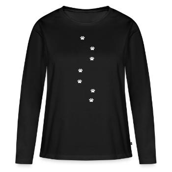 Pattes - T-shirt manches longues Premium bio Femme - noir - Devant - Julia (174cm)