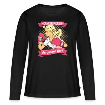 Cancer Cancer Therapy Cancer Survivor Woman Girl - Women's Premium Organic Long Sleeve Shirt - black - Front - Julia (174cm)