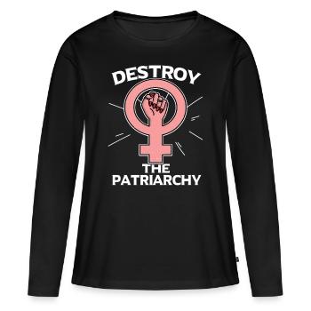Féministe féministe cadeau feminist - T-shirt manches longues Premium bio Femme - noir - Devant - Julia (174cm)
