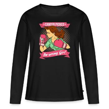 Cancer Cancer Therapy Cancer Survivor Girl Woman - Women's Premium Organic Long Sleeve Shirt - black - Front - Julia (174cm)