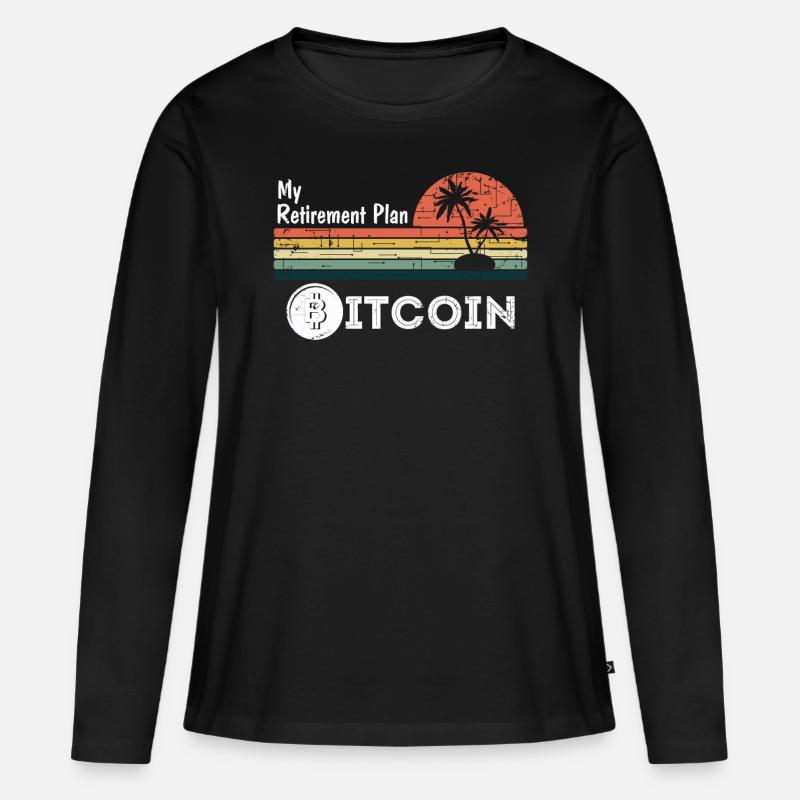 My retirement plan Bitcoin - Frauen Premium Bio Langarmshirt - Schwarz