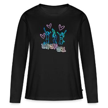 Danse moderne grand cadeau pour les danseuses - T-shirt manches longues Premium bio Femme - noir - Devant - Julia (174cm)