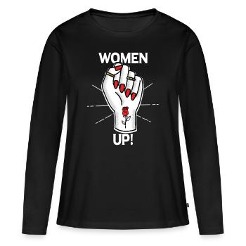 Féministe féministe cadeau feminist - T-shirt manches longues Premium bio Femme - noir - Devant - Julia (174cm)
