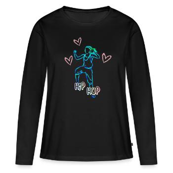 Hip Hop Dance cadeau cool pour les filles - T-shirt manches longues Premium bio Femme - noir - Devant - Julia (174cm)