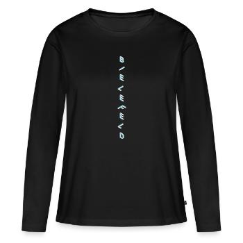 Bielefeld - T-shirt manches longues Premium bio Femme - noir - Devant - Julia (174cm)