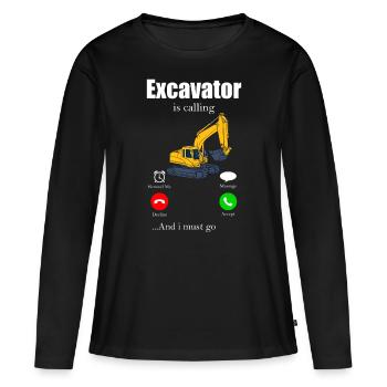 Bagger - Frauen Premium Bio Langarmshirt - Schwarz - Vorne - Julia (174cm)