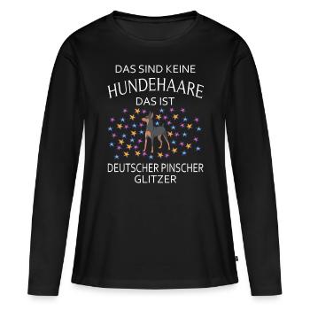 Pinschers Deutsche Pinscher Hunde Hund - Frauen Premium Bio Langarmshirt - Schwarz - Vorne - Julia (174cm)