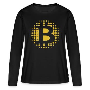 Bitcoin - Acheter Bitcoin - T-shirt manches longues Premium bio Femme - noir - Devant - Julia (174cm)