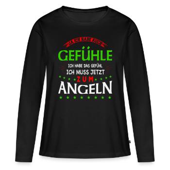 Pêche Pêche Pêche pêche poisson pêche cadeau de pêche - T-shirt manches longues Premium bio Femme - noir - Devant - Julia (174cm)