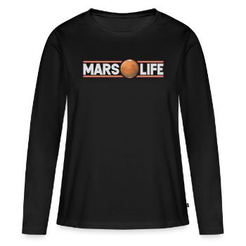 Mars - Women's Premium Organic Long Sleeve Shirt - black - Front - Julia (174cm)