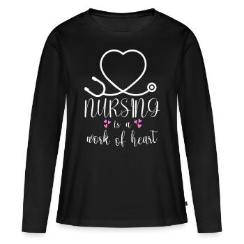 Nurse Nursing Hospital Nursing - Women's Premium Organic Long Sleeve Shirt - black - Front - Julia (174cm)