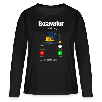 Bagger - Frauen Premium Bio Langarmshirt - Schwarz - Vorne - Julia (174cm)