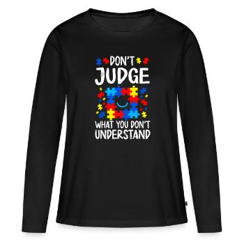 Autismus Bewusstsein - Frauen Premium Bio Langarmshirt - Schwarz - Vorne - Julia (174cm)