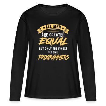 Programmer Coder Developer Gift - Women's Premium Organic Long Sleeve Shirt - black - Front - Julia (174cm)