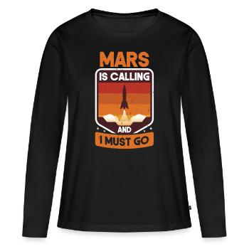 Mars - Women's Premium Organic Long Sleeve Shirt - black - Front - Julia (174cm)