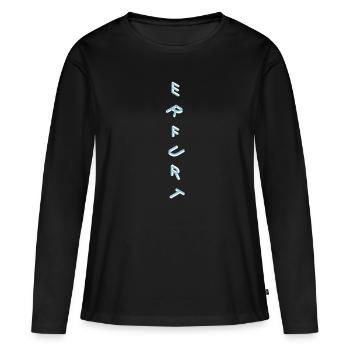 Erfurt - Frauen Premium Bio Langarmshirt - Schwarz - Vorne - Julia (174cm)