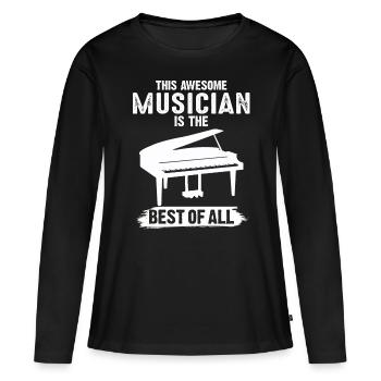 Klavier Piano Pianist Musik Bester Musiker - Frauen Premium Bio Langarmshirt - Schwarz - Vorne - Julia (174cm)