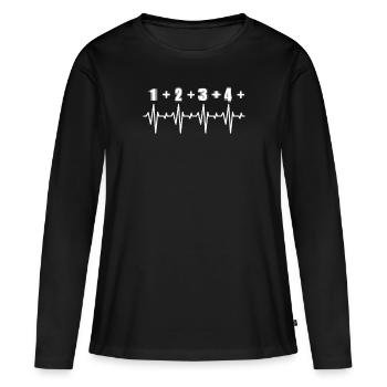 Percussion batteur cadeau de batteur - T-shirt manches longues Premium bio Femme - noir - Devant - Julia (174cm)