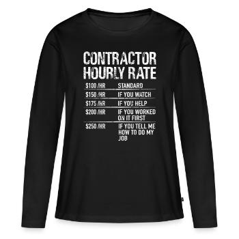 Contractor Hourly Rate entrepreneur - T-shirt manches longues Premium bio Femme - noir - Devant - Julia (174cm)