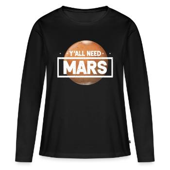 Mars - Women's Premium Organic Long Sleeve Shirt - black - Front - Julia (174cm)
