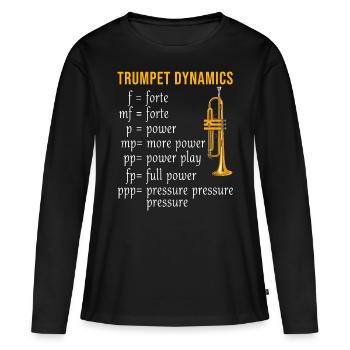 Trompette instrument de musique musiciens trompette - T-shirt manches longues Premium bio Femme - noir - Devant - Julia (174cm)