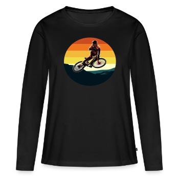 Bicycle BMX Mountenbike Bike Cycling - Women's Premium Organic Long Sleeve Shirt - black - Front - Julia (174cm)
