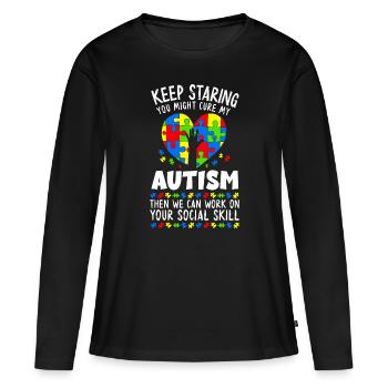 Autismus Bewusstsein - Frauen Premium Bio Langarmshirt - Schwarz - Vorne - Julia (174cm)