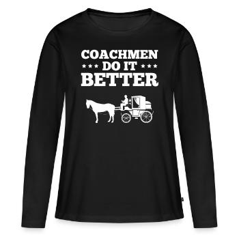 Cocher cocher cheval - T-shirt manches longues Premium bio Femme - noir - Devant - Julia (174cm)