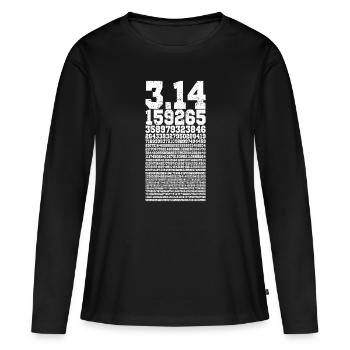 Pi Day Pi Chiffres en détresse - T-shirt manches longues Premium bio Femme - noir - Devant - Julia (174cm)